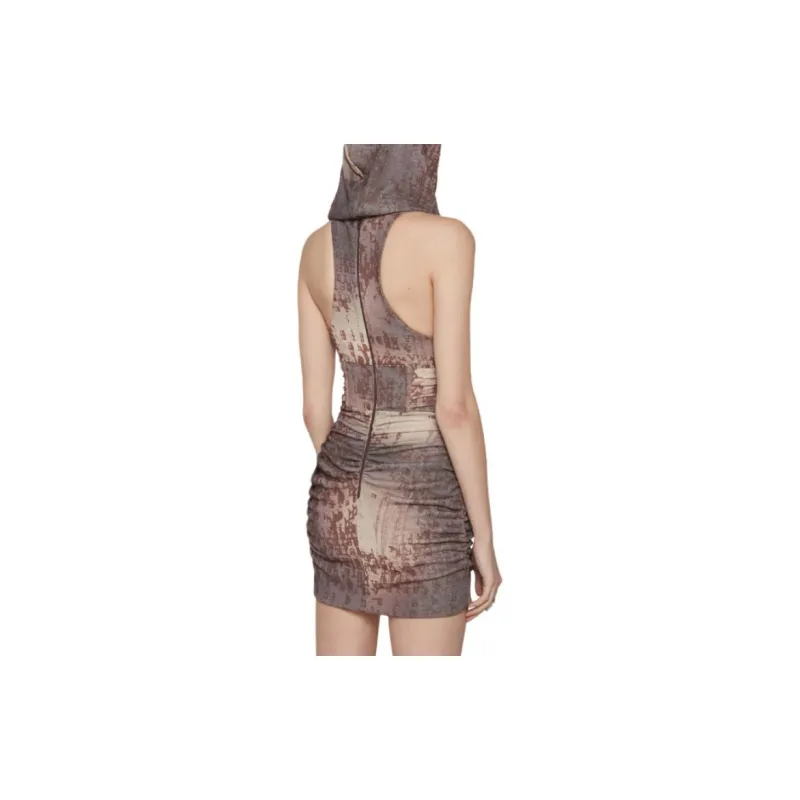 Misbhv Typewriter Sleeveless Hooded Mini Dress-4
