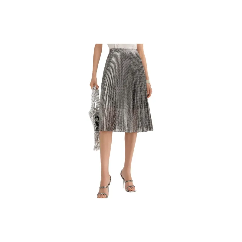 KARL LAGERFELD Casual Long Skirt Women's Silver-1