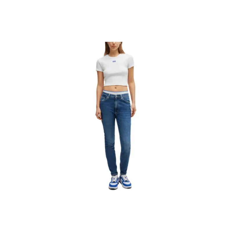 HUGO BOSS Skinny-Fit Jeans In Medium-Blue Stretch Denim Jeans Women's Blue-1
