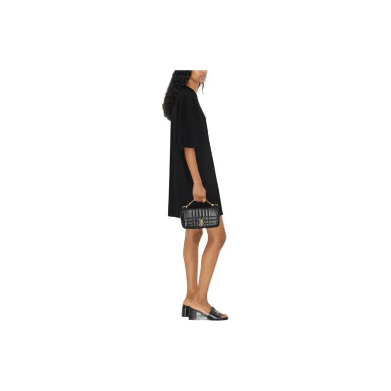 Burberry Short Sleeved Dress Women's Black-4