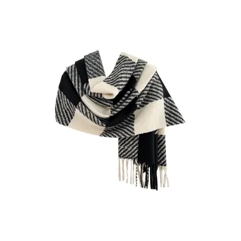 CARTELO Polyester Knit Scarves Unisex Black/White/Khaki/Rose Red/Purple