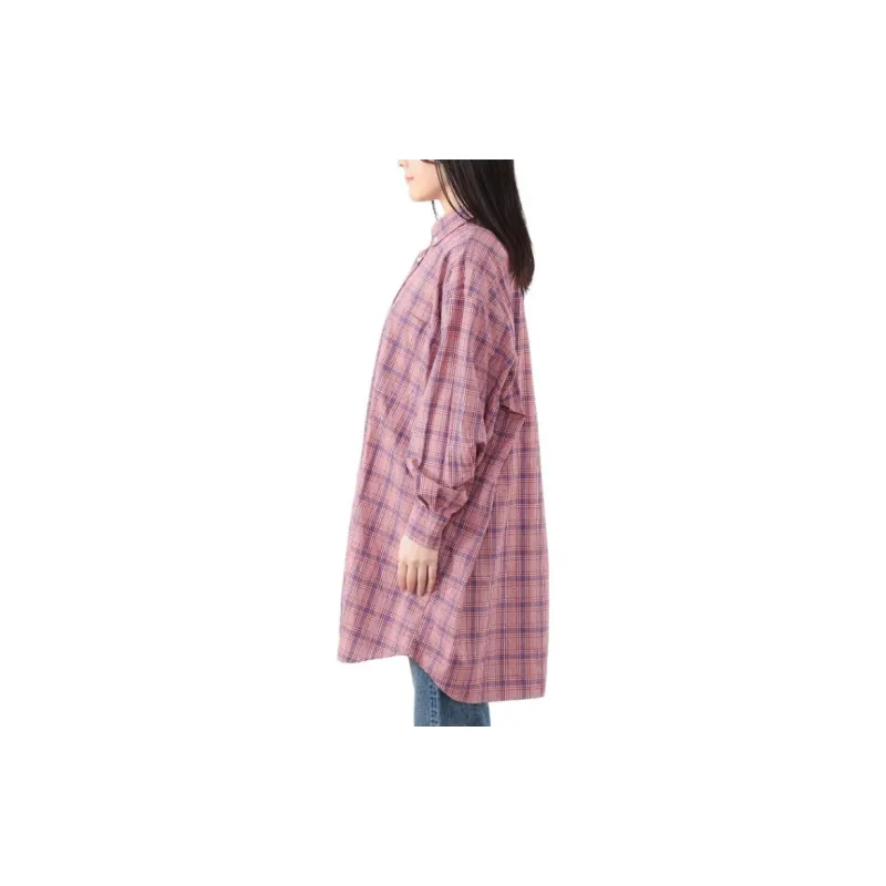 Beams x INDIVIDUALIZED SHIRTS SS24 Long-Sleeved Dresses Women's Red-3