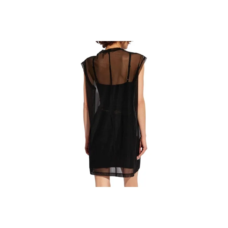 RICK OWENS Logo embroidered Mesh Top-3
