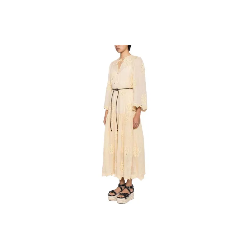 Zimmermann SS24 Long-Sleeved Dresses Women's Sandy Beige-4