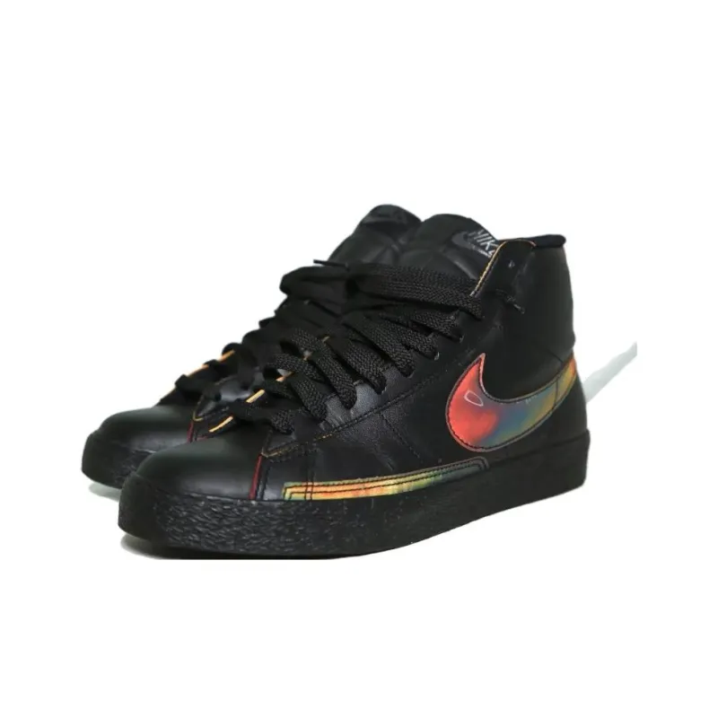 Nike Blazer High Anti-Slip Wear-Resistant High-Top Skateboard Shoes Unisex Black-2