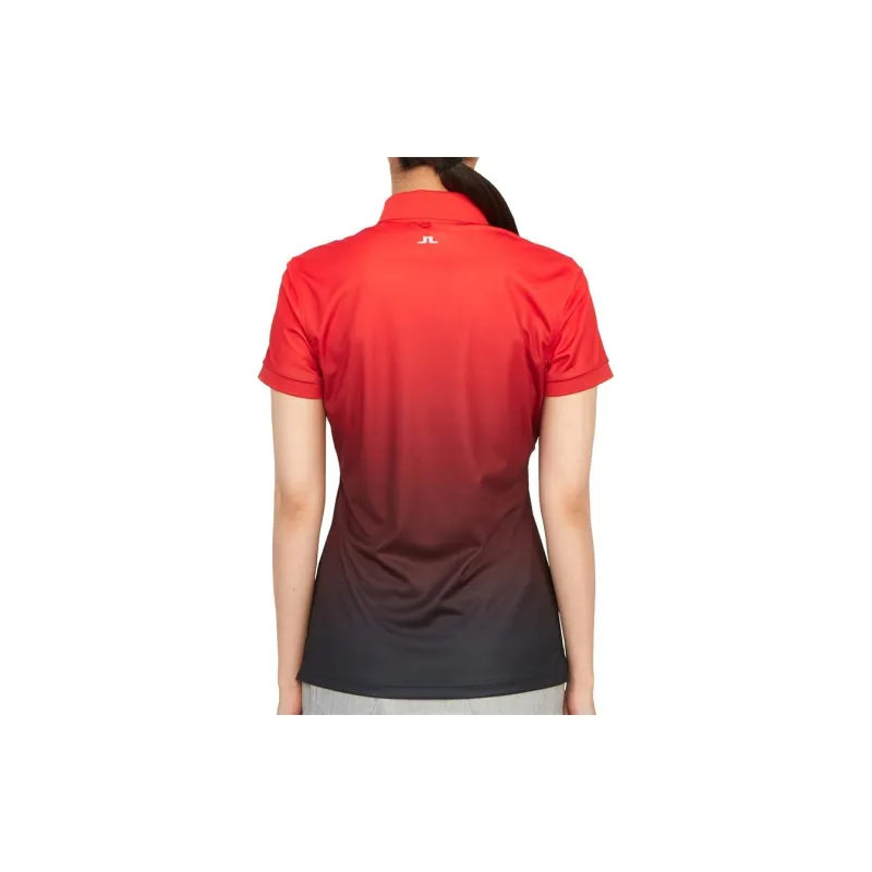 J.Lindeberg Tour Tech Print Polo Shirt Women's Red-3