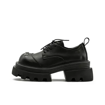 Little Sue Trendy Versatile Petite Platform Small Leather Shoes Big Head Loafers Women's