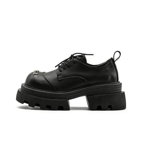 Little Sue Trendy Versatile Petite Platform Small Leather Shoes Big Head Loafers Women's