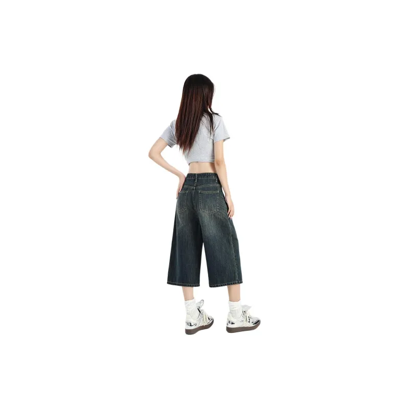 Kazakhstan Denim Shorts Women's Vintage Blue-1