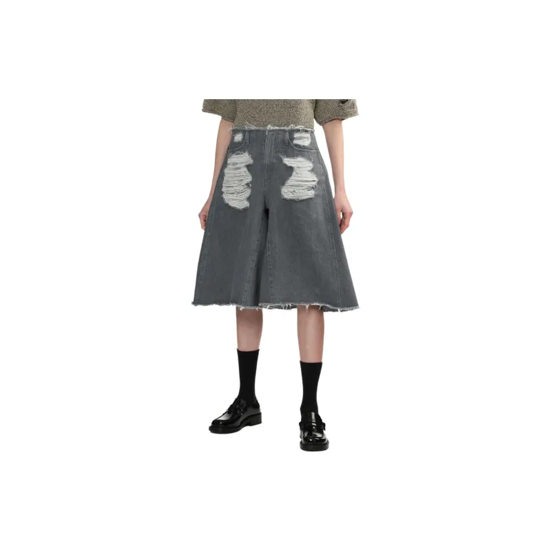 ADER ERROR Denim Shorts Women's Dusty Gray-2