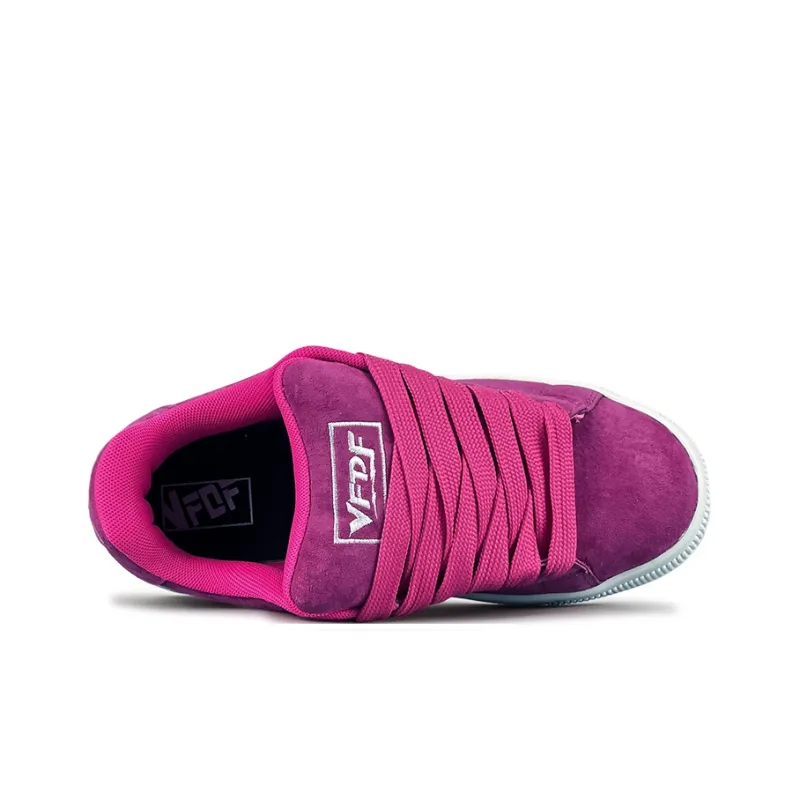 VFDF Wear Resistant Slip Resistant Low Top Skateboard Shoes Unisex Fuchsia-3