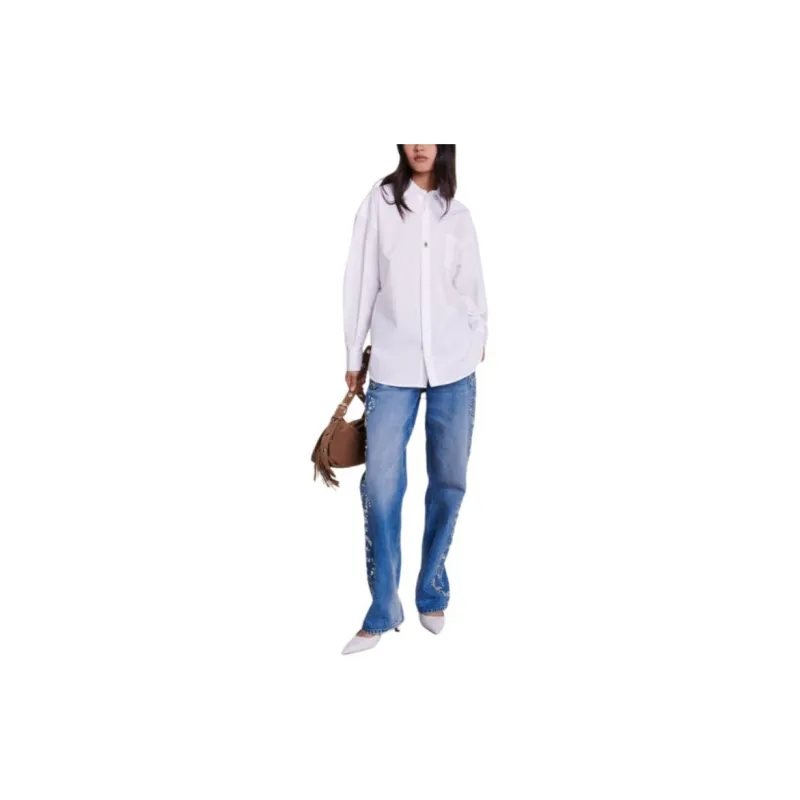 Maje Oversized Poplin Shirt-1