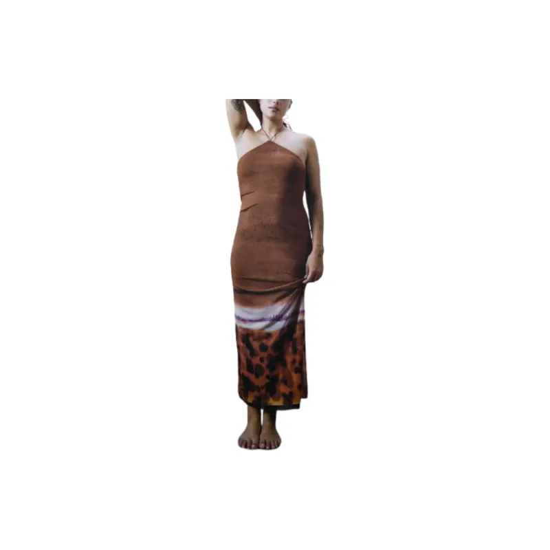 ZARA Slip Dresses Women's Tan-2