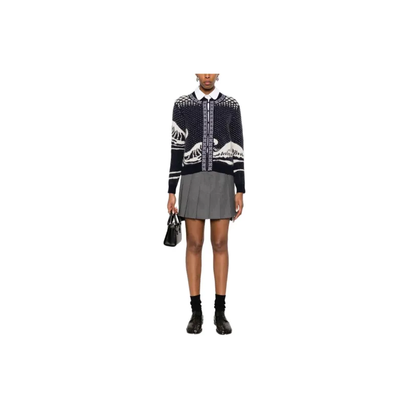 THOM BROWNE Wave Fair Isle Cardigan-2