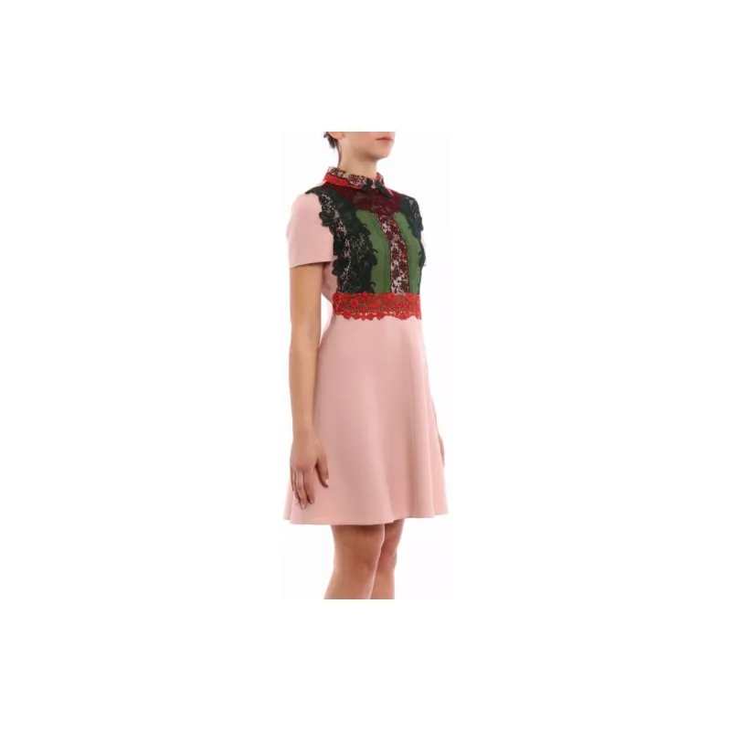 Valentino Short Sleeved Dresses Women's Pink-3