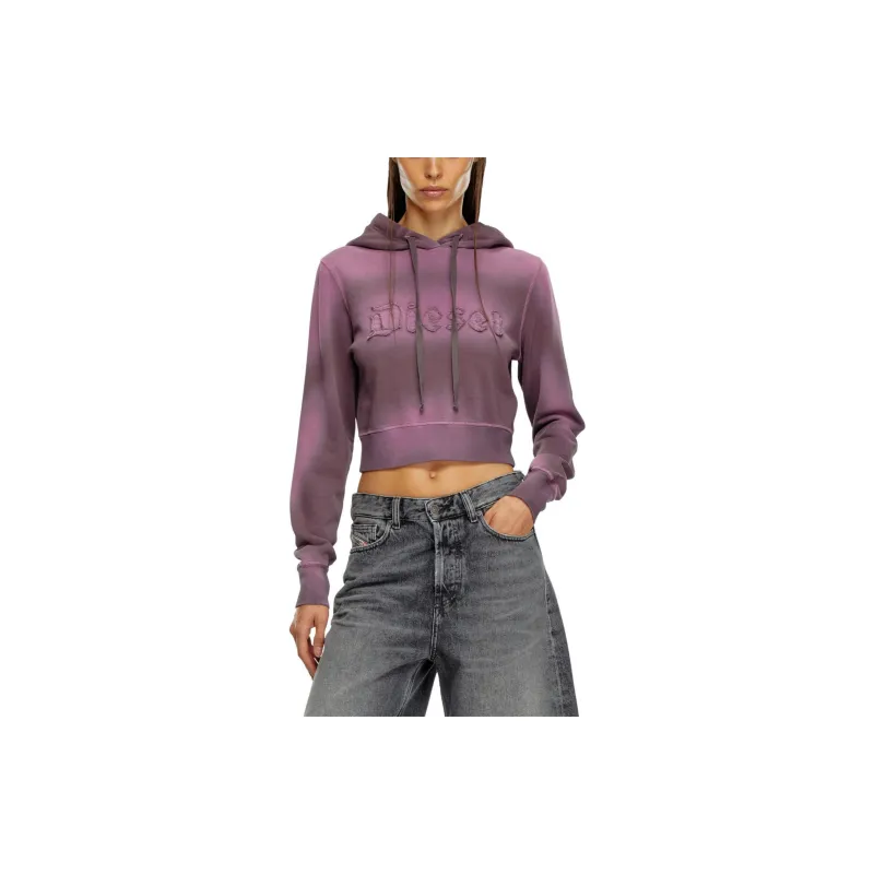 DIESEL F Slimmy Cropped Drawstring Hoodie-1