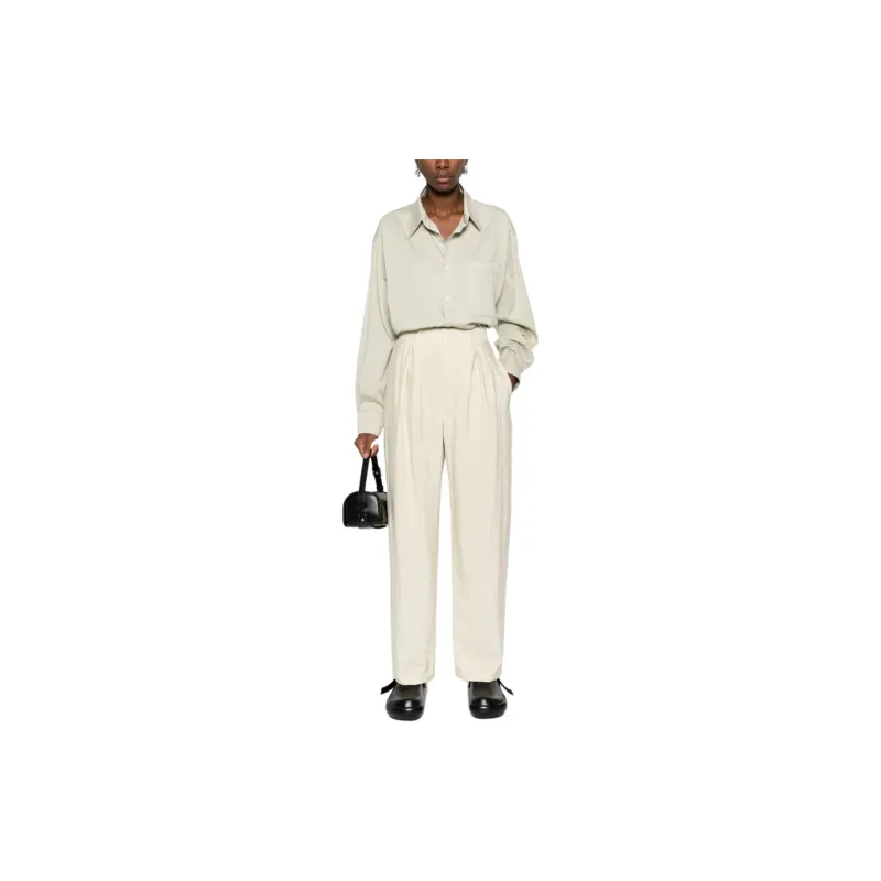 Lemaire Pleated Silk blend Straight leg Trousers-1