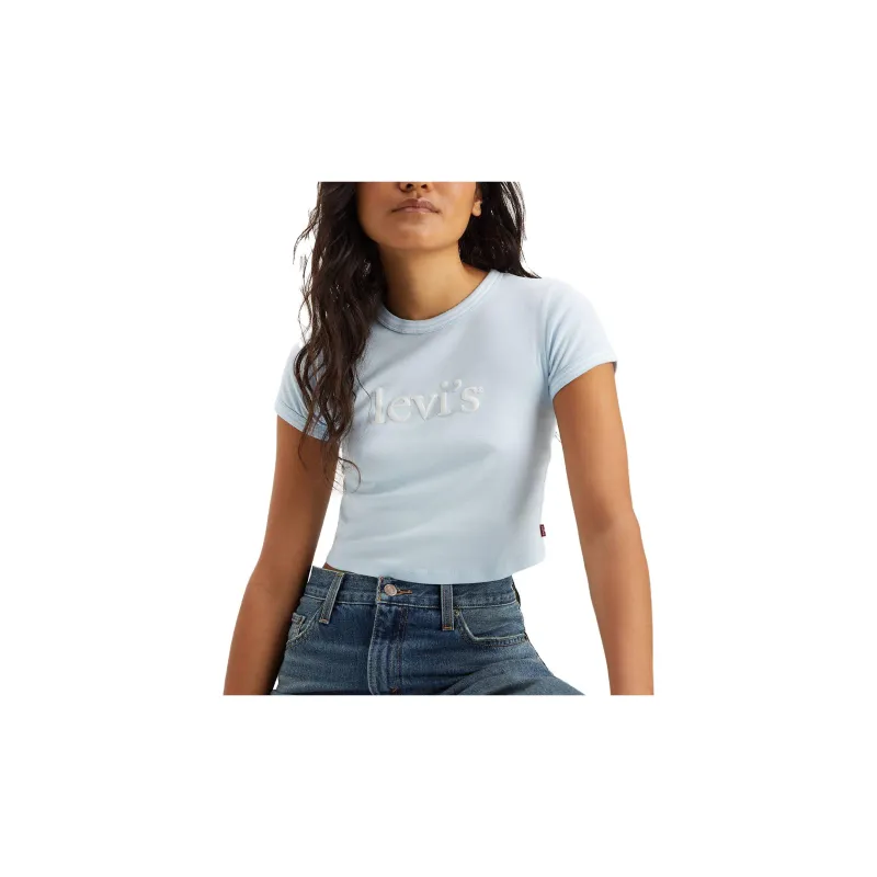 Levis T-Shirts Women's Light Blue-5
