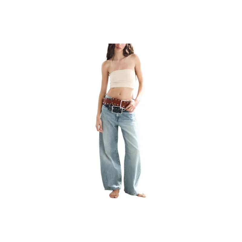 ZARA Strapless Top Women's Beige-2