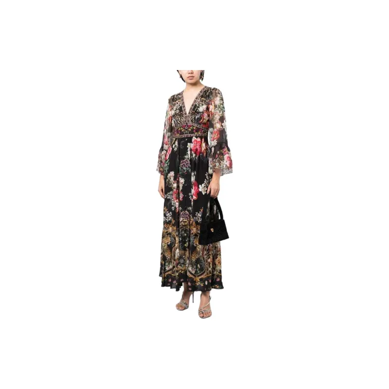 Camilla Long Split Front Twist Dress-1