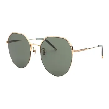 LASH Metal Oval Sunglasses Unisex Gold