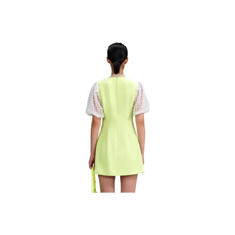 Self portrait Short Sleeved Dresses Women's Fruit Green-1
