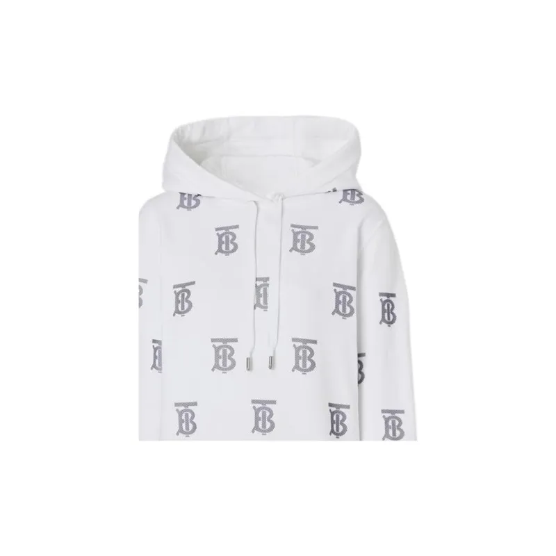 Burberry SS22 Women's Logo Hooded Long-Sleeve Sweatshirt White-4