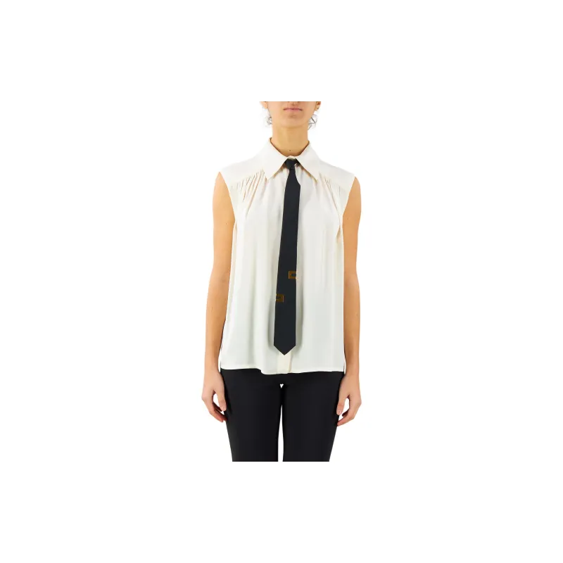 Elisabetta Franchi Sleeveless Detachable Tie Blouse-1