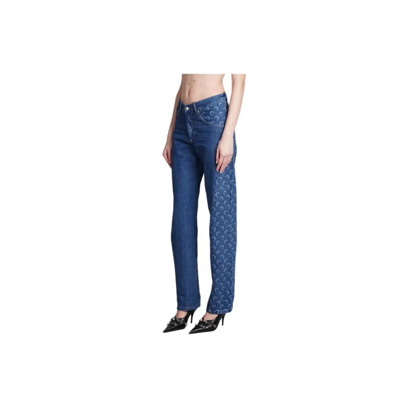 Marine Serre Moon Printed Straight-Leg Jeans-3