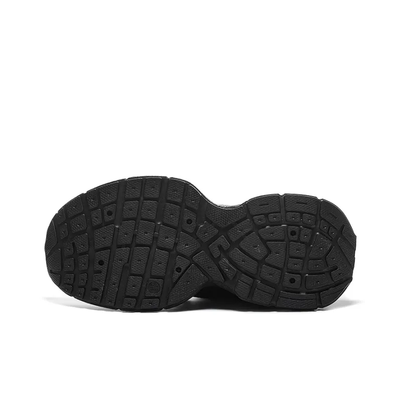 WARRIOR Chunky Sneakers Women's Low Top Black Gray-4