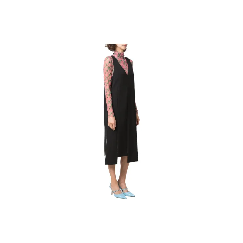 GANNI Sleeveless Dresses Women's Black-3