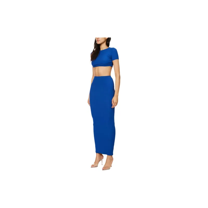 SKIMS SOFT LOUNGE LONG SKIRT Casual Long Skirts Women's COBALT/Blue-3