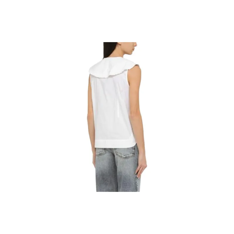 GANNI Ruffled Detail Sleeveless Blouse-2