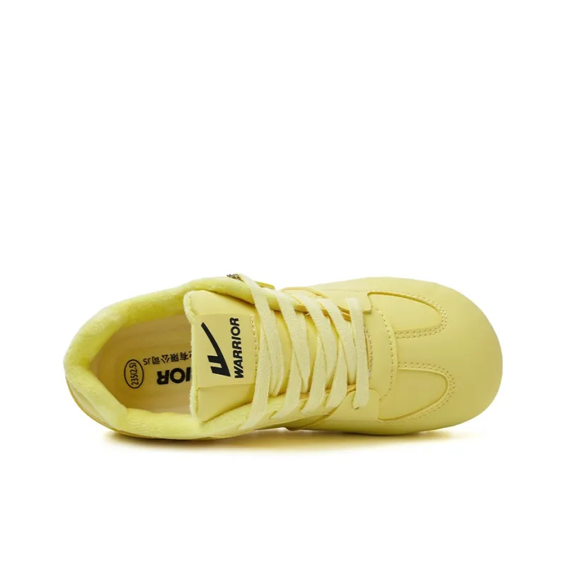 Warrior Warrior Fleece Lined Thin Fleece German Army Trainers Warm Low Top Casual Shoes Women's Yellow 1.0-2