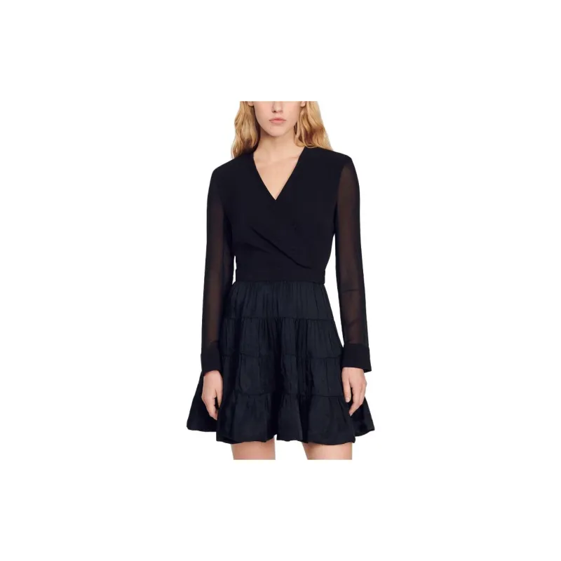 Sandro Cut-out Wool-cashmere Midi Dress-1