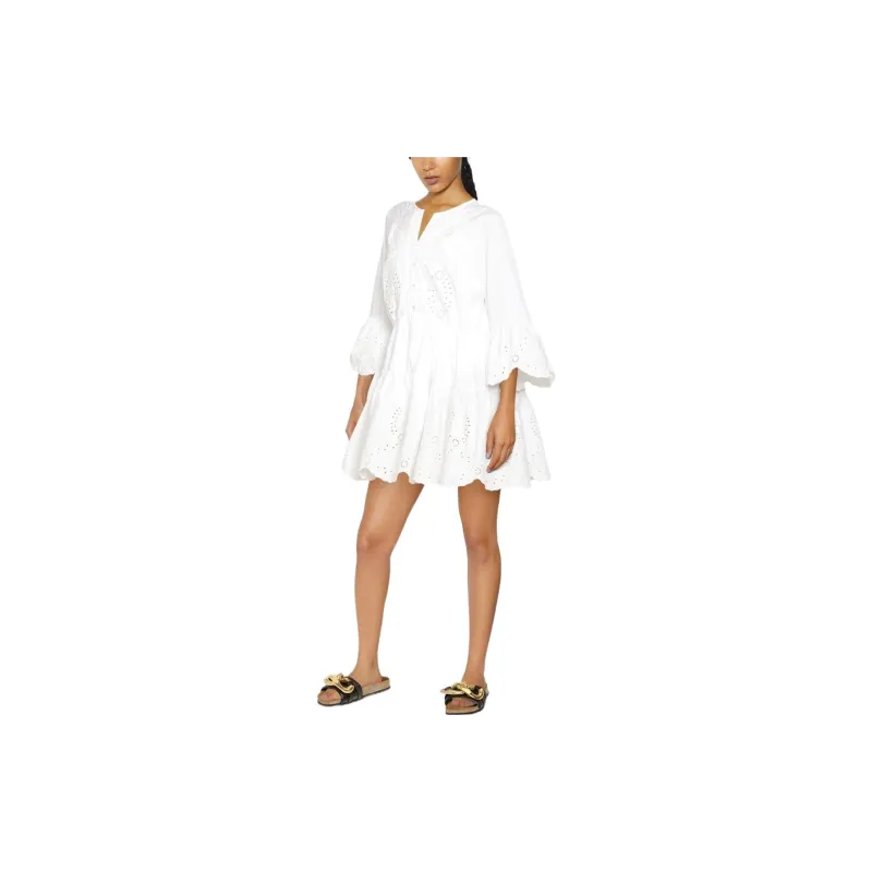 Self-portrait Broderie Anglaise Tiered Mini Dress-1