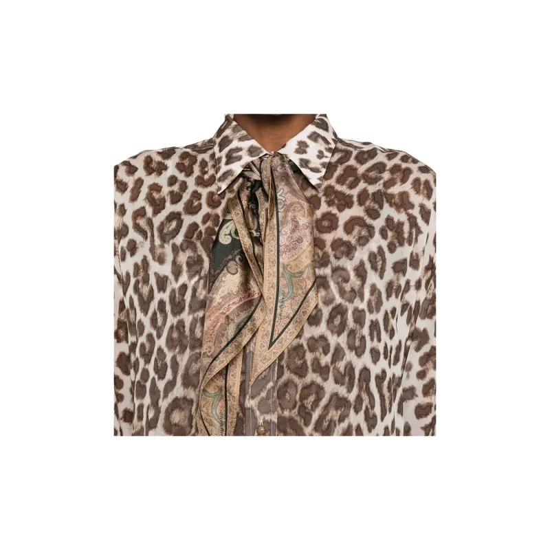 Zimmermann Illustration Leopard Printed Shirt-4