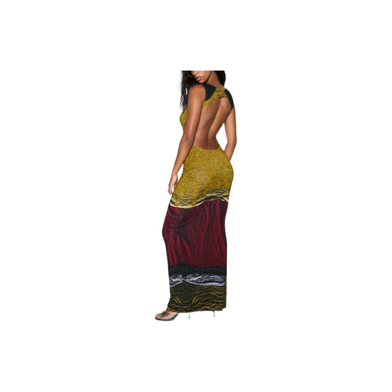 Miaou SELENA DRESS Sleeveless Dress Women's Red Green-3
