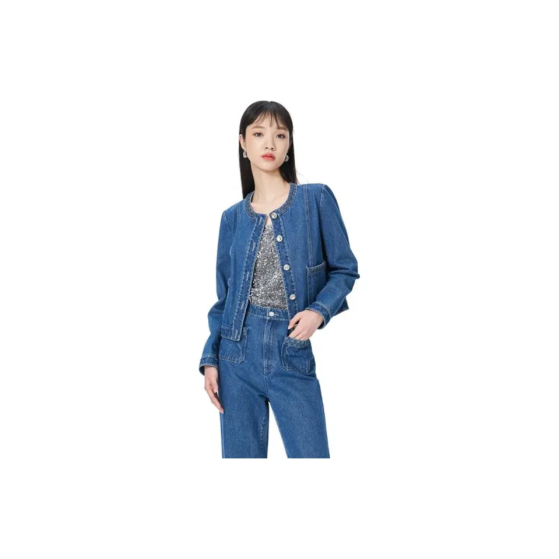 Caroline FW24 Denim Jacket Women's Blue-2