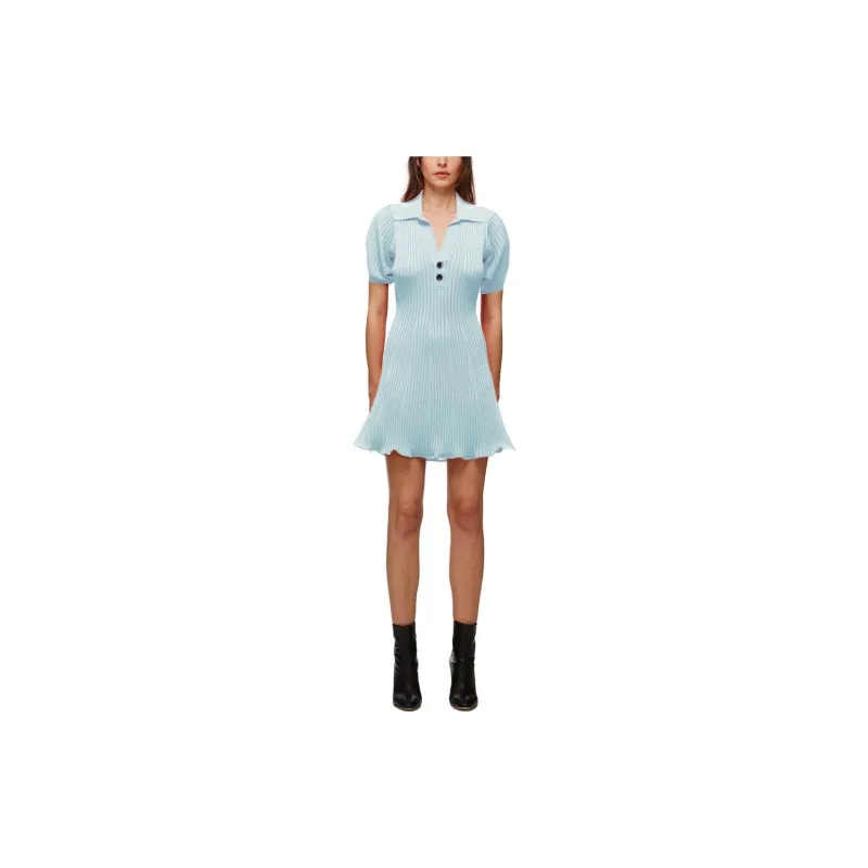 Self portrait Short Sleeved Dresses Women's Light Blue-2