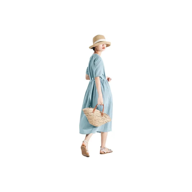 ZIMO Short Sleeved Dresses Women's-4