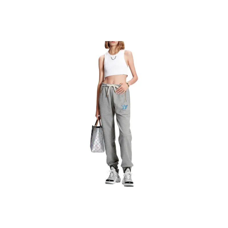 LOUIS VUITTON New Quarterly Products Of LV Knitted Sports Pants Women's Gray-1