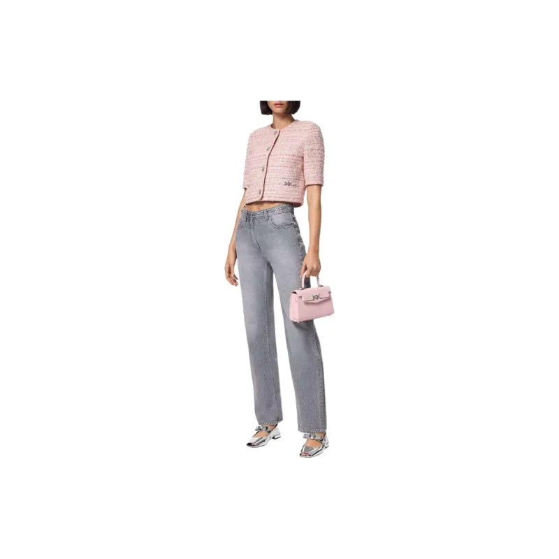 VERSACE Medusa Plaque Cropped Tweed Jacket-1