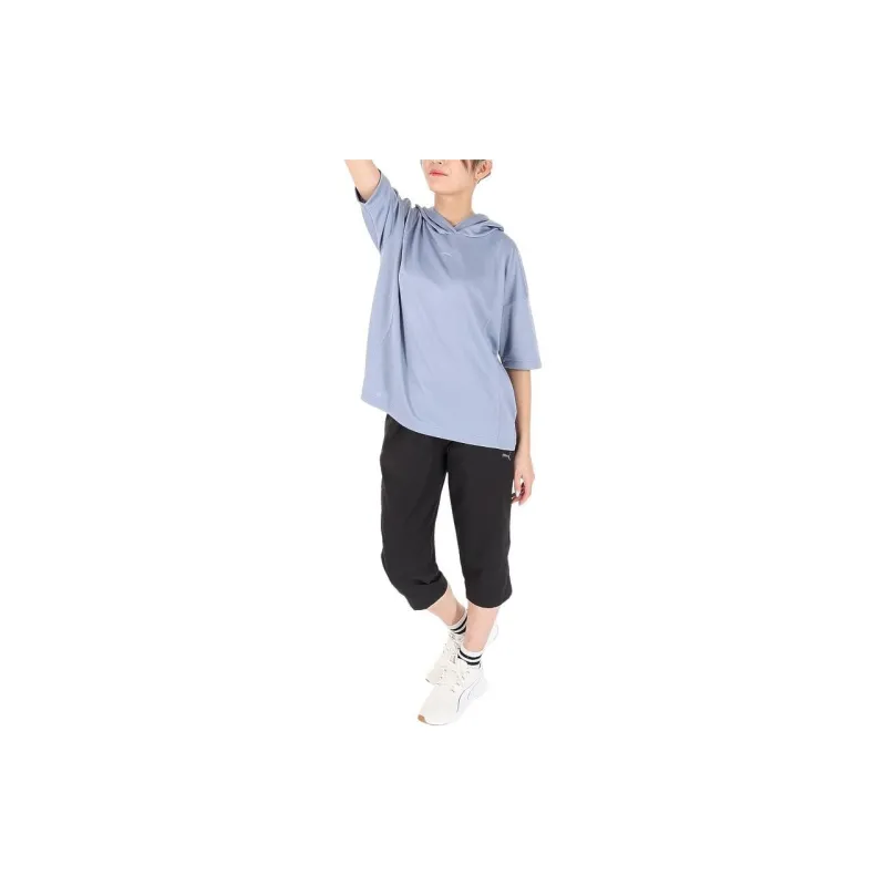 PUMA T-Shirts Women's Gray Blue-5