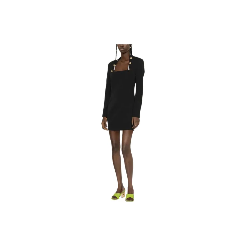 BALMAIN Long Sleeved Dresses Women's Black-4