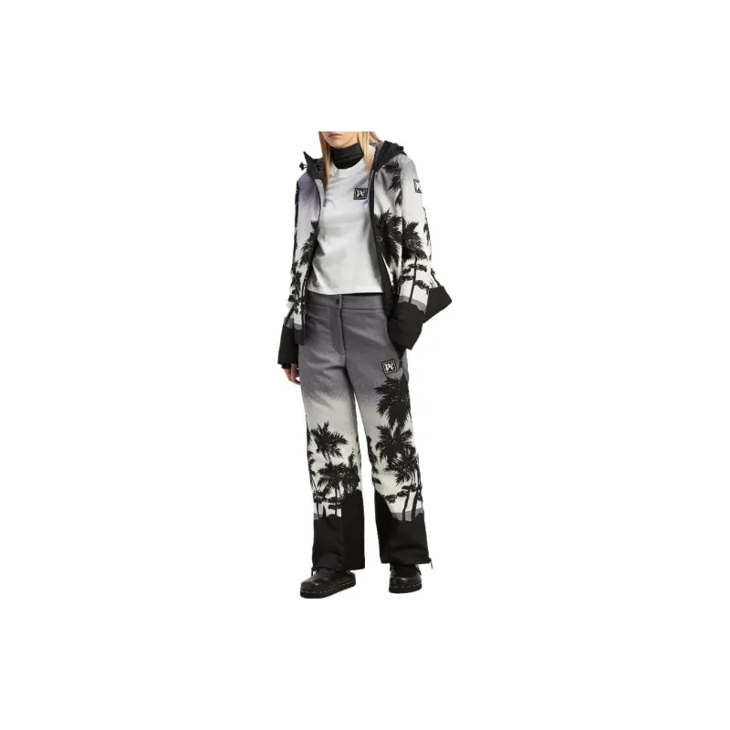 PALM ANGELS Palm Tree Printed Zippeded Ski Jacket-3