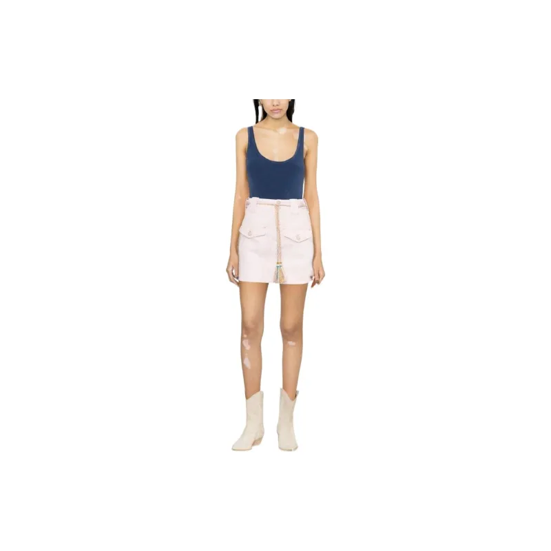 Zimmermann Denim Short Skirts Women's Light Pink-1