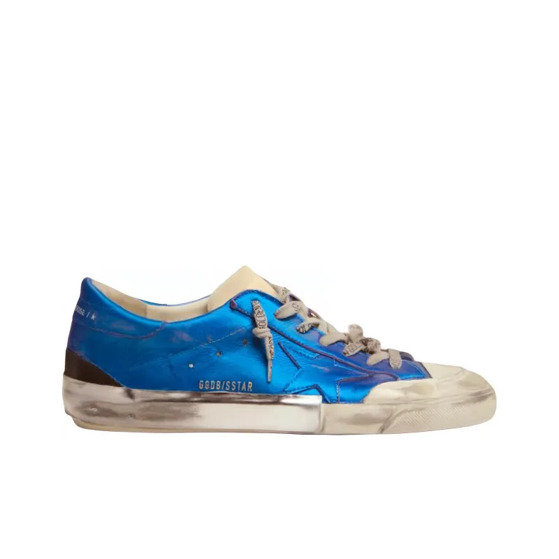 Golden Goose Super-Star Penstar Low-Top Stylish Skateboarding Shoes Men's Blue Old-fashioned-1