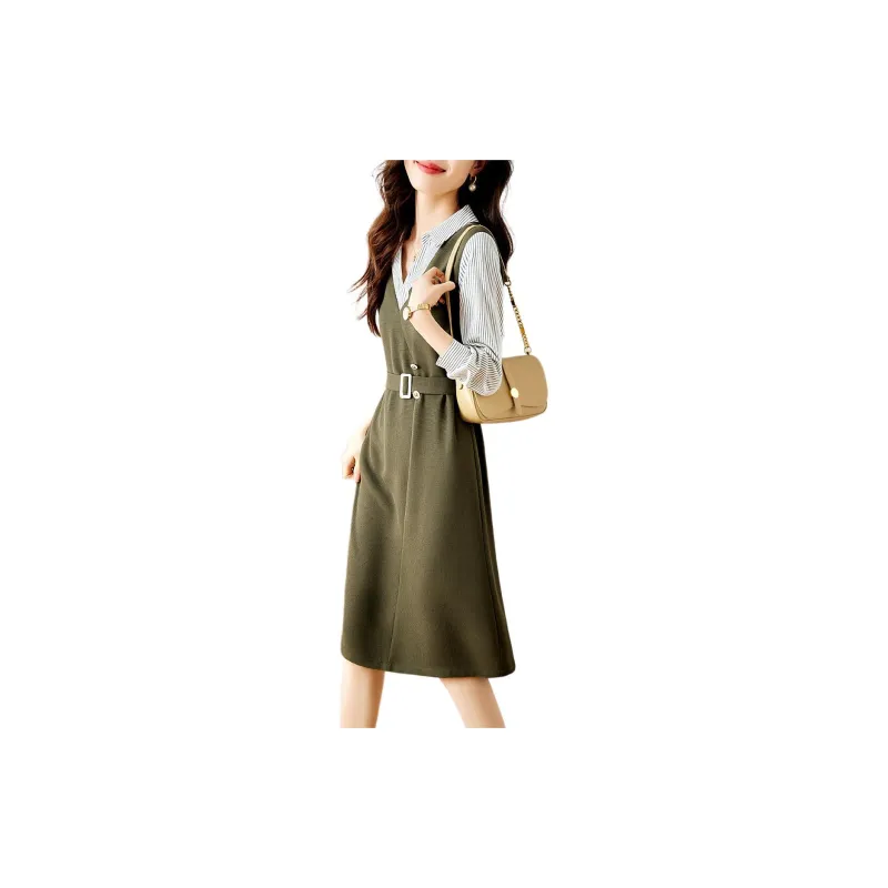 XWI Long Sleeved Dress Women's Grass Green-1