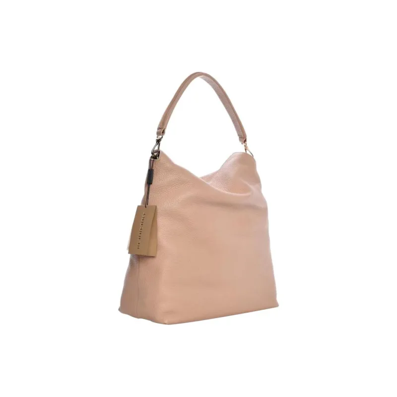 Burberry Leather Hobo Bag Shoulder Bag Handbag Women's Nude-1